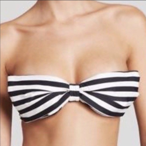 kate spade Other - Kate spade black and white striped bow bikini top